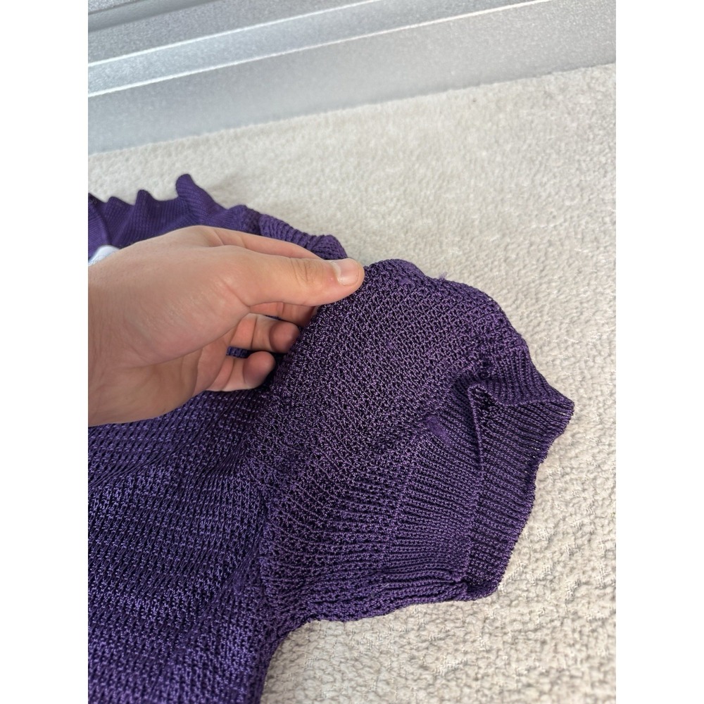 Calle‎ Del Mar Women's Purple Short Sleeve Knit Polo Dress Size Medium - Picture 3 of 11